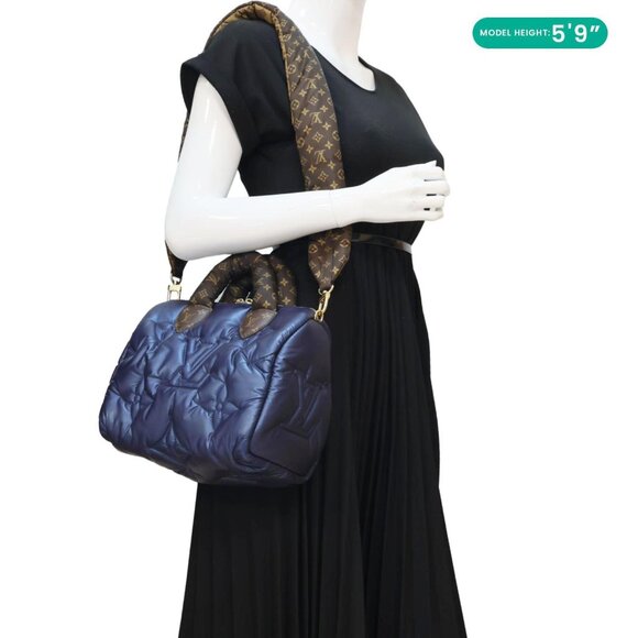 Louis Vuitton Speedy Pillow Bandouliere 25 Econyl Nylon Crossbody Bag Navy Blue - Picture 2 of 13